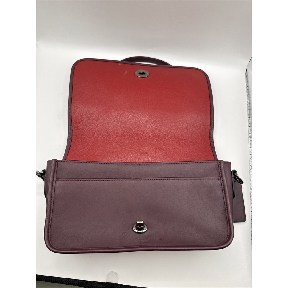2017 Coach 75th Anniv Dinky Maroon Leather Crossbody Re-Edition 57325 - Picture 8 of 14